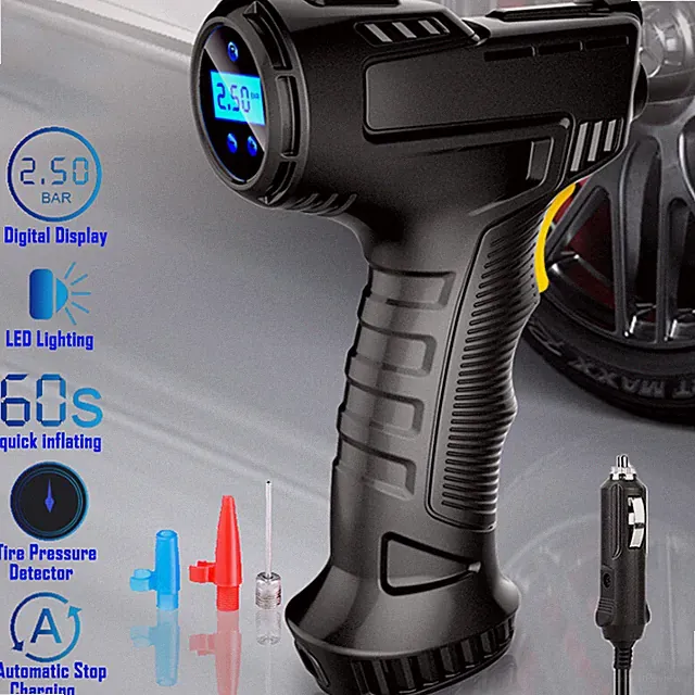 150 PSI Air Compressor Tire Inflator Fits Car Moto Bike Tires Air Pump Portable