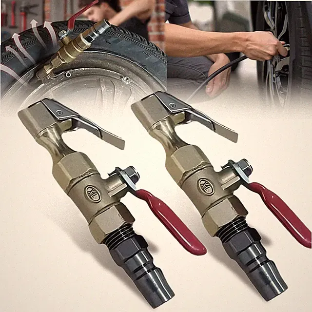 2 PCS Air Blow Gun Nozzle Tire Inflator Chuck for Car Motorcycle Compressor