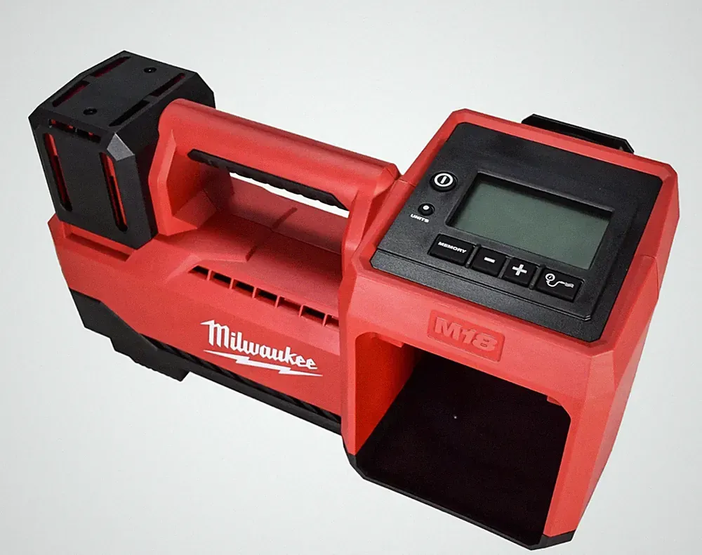 Milwaukee 18V M18 Cordless Compact Tire Inflator, On-Board Hose & Nozzle Storage