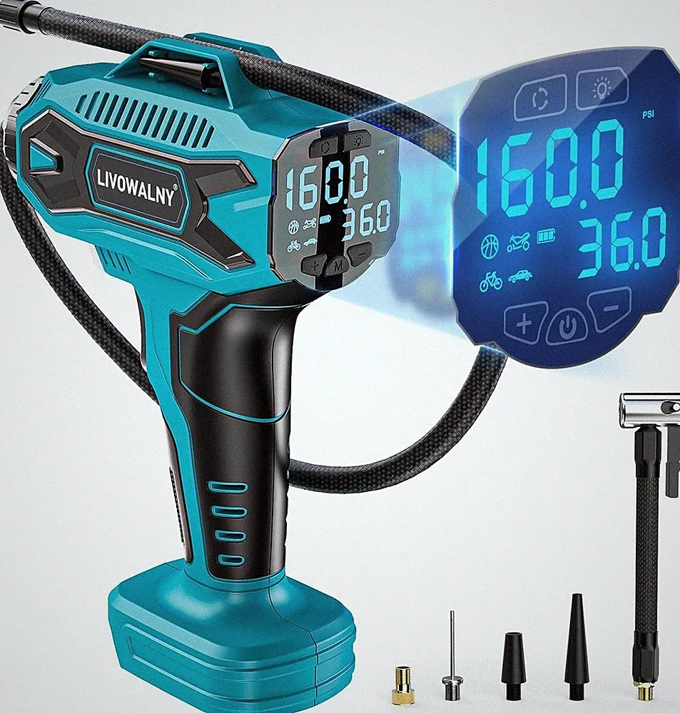 Tire Inflator Air Compressor Compatible with Makita 18V Battery, LIVOWALNY 160PS