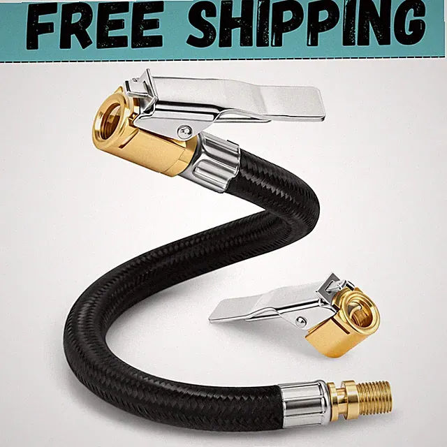 Upgraded 12" Tire Inflator Hose Adapter with Brass Locking Quick Chuck, High Pre